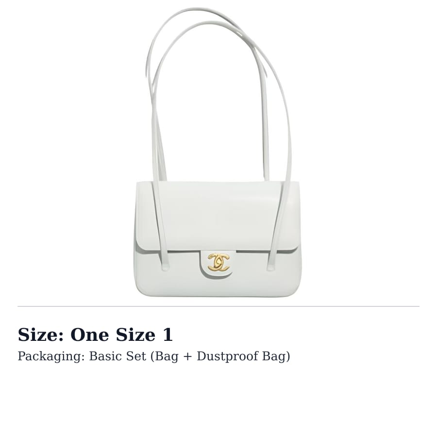 Chanel Grain Embossed Shiny Calfskin & Gold Metal Flap Bag Shoulder Bag Small Women's White AS6130-B23483-10601