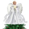 Christmas Angel Tree Topper Angel Pendant Tree Topper With Light Acrylic Angel Figurine Xmas Treetop Festival Party Ornament