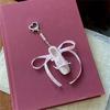 Fashionable Ballet Shoe Keychain Charm with Pearls Ribbon Designs Lovely and Stylish Accessory Portable for Girls