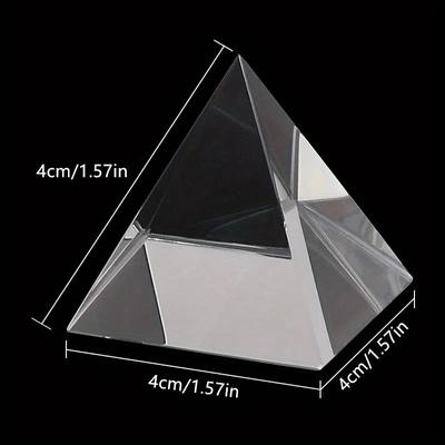 2PCS Prism Optical Glass Crystal Pyramid 40mm Side Length Rectangular Pyramid Polyhedral Popularization of Science Studying