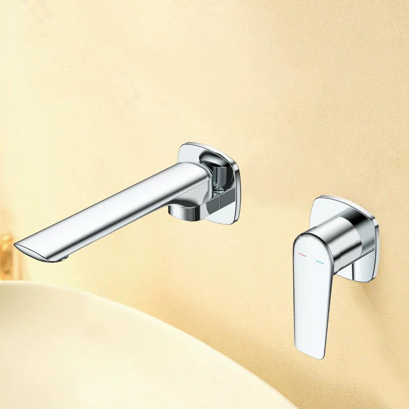 New Wall Mounted Bathroom Basin Faucet Foldable Lavatory Mixer Tap Brass  Sink tap Colorful Handle Sink Faucet