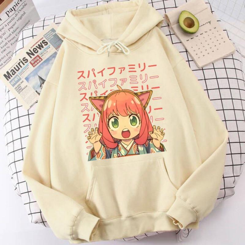 Nowy sweter z nadrukiem kreskówkowej dziewczyny anime dla kobiet, wersja koreańska, styl college'owy, bluza z kapturem