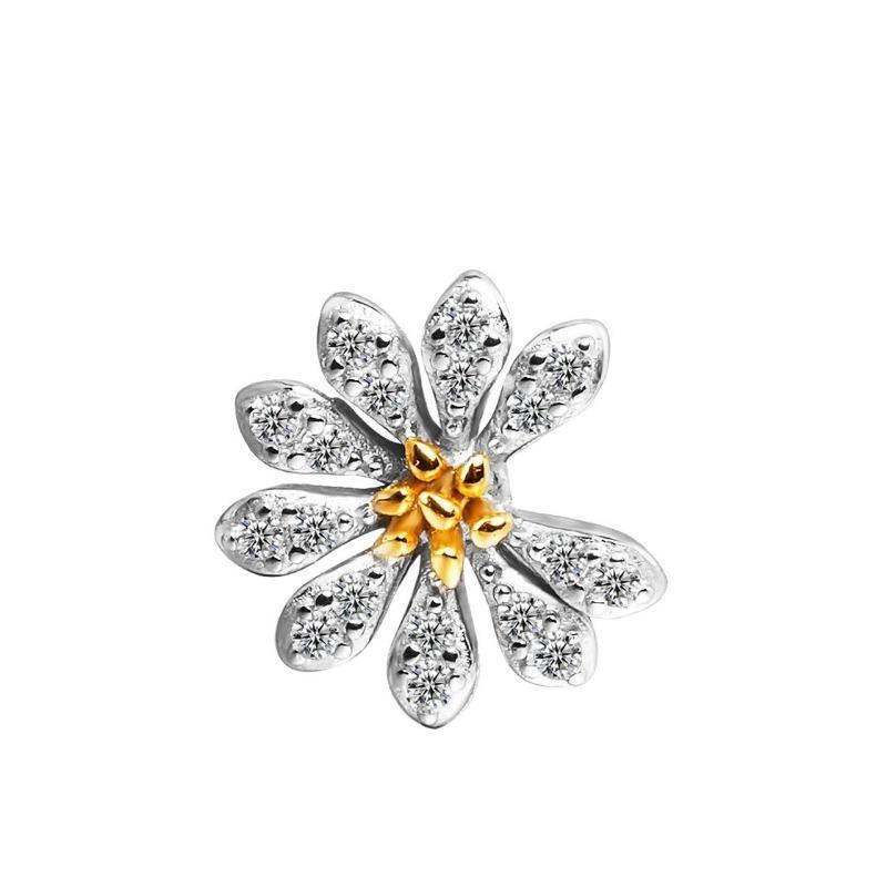 Women Full Diamond Daisy Flower Fashion Stud Earrings Jewelry