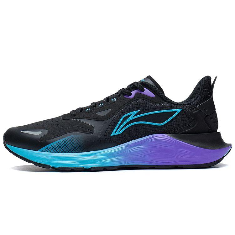 Li-Ning Yufeng Casual Fabric Synthetic Leather Shock Absorbing Non-Slip Wear-Resistant Low-Top Running Shoes Men Sneaker Black ARSS013-1