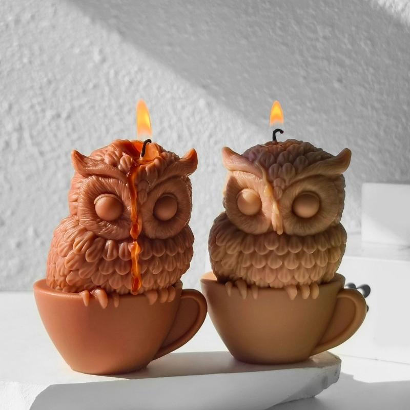 Owl Shaped Silicone Candle Mold For DIY Scented Crafts And Home Decors Reusable And Easy To Release