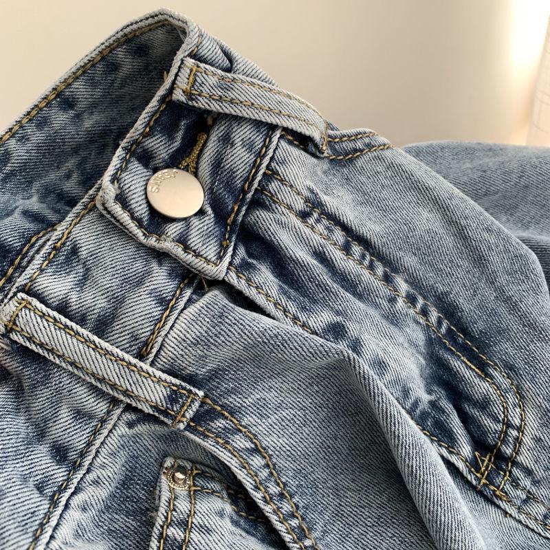 Women's High-Waisted Wide-Leg Jeans - Slimming, Flattering, Floor-Length, Autumn 2021.