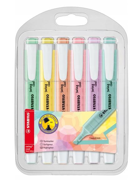 Stabilo Swing Cool Pastel Highlighter Set /6 Pcs/ 275/6-08
