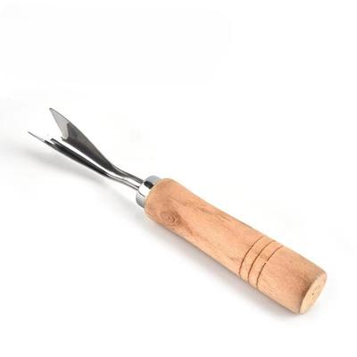 1 PZ Forchetta per Ananas in Acciaio Inossidabile, Sbucciatore Speciale a V per Ananas, Coltello per Ananas con Manico in Legno, Rimuovi Occhielli