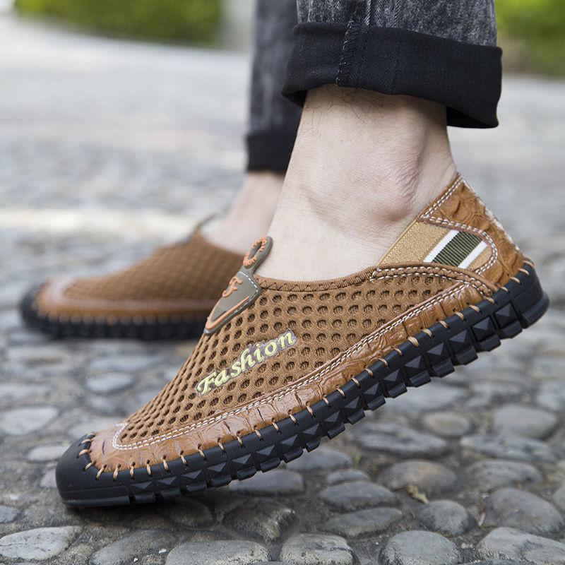 2022 Summer Men'S Shoes Breathable Hollow Outoutdoor Causal Sneakers Newesttrekking Shoes Non-Slip Men Hiking Shoes Handmade