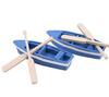 Blue Boat With Two Oars  Doll House Resin Model Accessories Canoe Paddle Kids Doll Toy Fairy Garden Micro Landscape