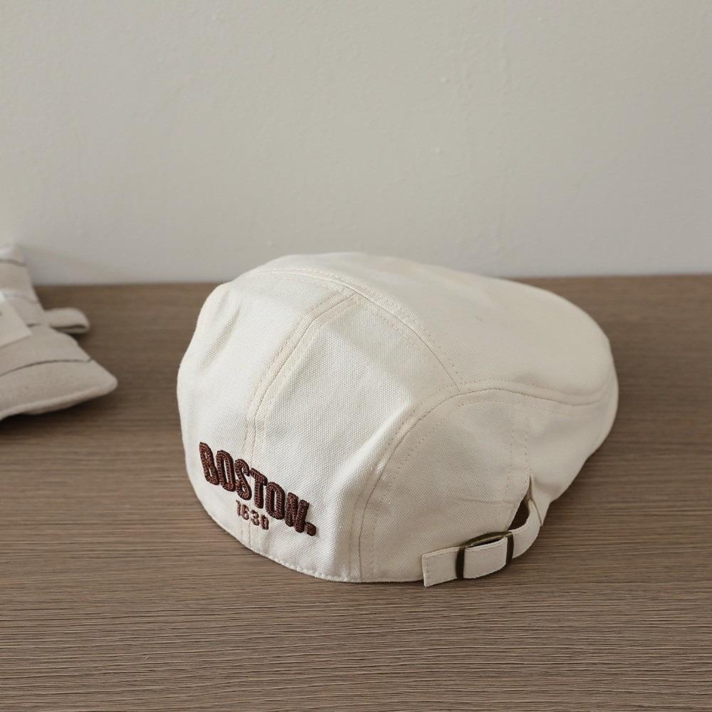 Cotton Material Embroidered Beret Hat Solid Color Cotton Sun Hat Solid Color Beret Painter Cap