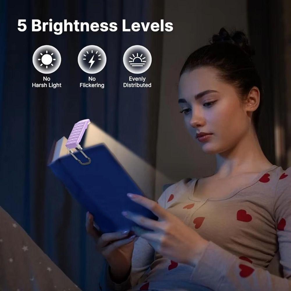 Eye Protection Clip On Book Light Rechargeable Clip Desk Light  Bookmark Read Accessories