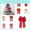 Polyester Christmas Decor Red And Beige Plaid Bow Festive Holiday Accessory