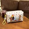 Puppy Pattern Canvas Bag Eye-Catching Portable Makeup Storage Pouch Travel Makeup Organizer Cute Dachshund Cosmetic Bag