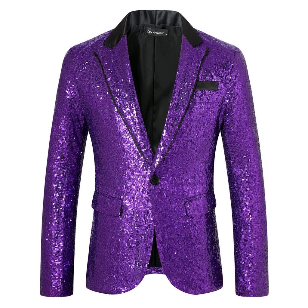 Men's Autumn/Winter Disco Shiny Sequined Jacket Business Suit ZT-X61
