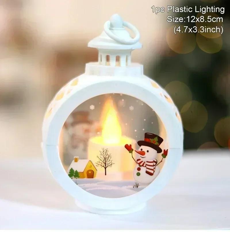 Christmas Decorations Candles Wind Lights Elderly People Snowmen Retro Shop Windows Illuminated Decorations Creative Gifts