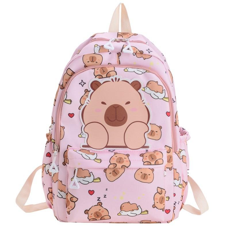 Lightweight Spacious And Kids Backpack With Capybara Design Perfect For Days School