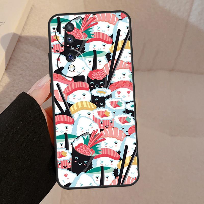 Kawaii Sushi Crowd For Honor Magic V5 5 6 7 Pro Case For Honor X9a X9b X9c X8a X8b 50 70 90 200 400 Lite Cover
