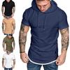 Men Shirt Hooded Short Sleeve Slim Design Male Casual Fashion Sports Shirt for Dating
