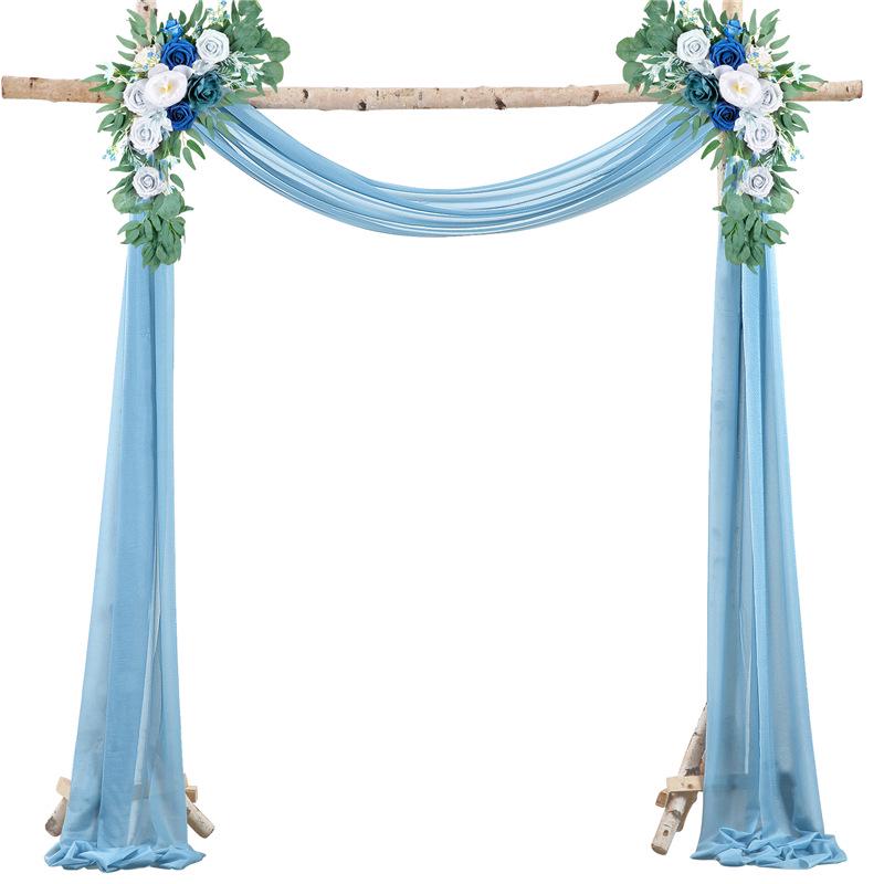 Forest Style Wedding Arch Decoration: Outdoor Lawn Chiffon Gauze Curtains