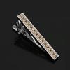 Zinc Zinc Alloy Cuff Links Shiny Sleeve Button Fashion Strip Zircon Tie Clip  Men's Suit Accessory