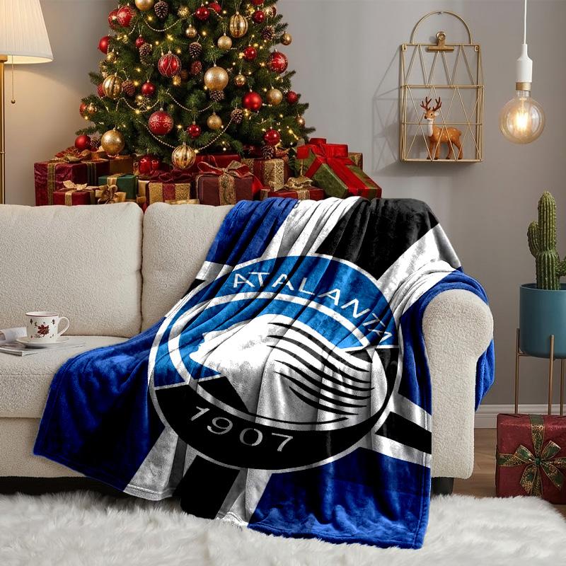 Coperta Football Atalanta League Leggera Ideale per il Letto Perfetta per Viaggi, Campeggio, Soggiorni, Uffici, Divani, Regalo di Natale per tifosi