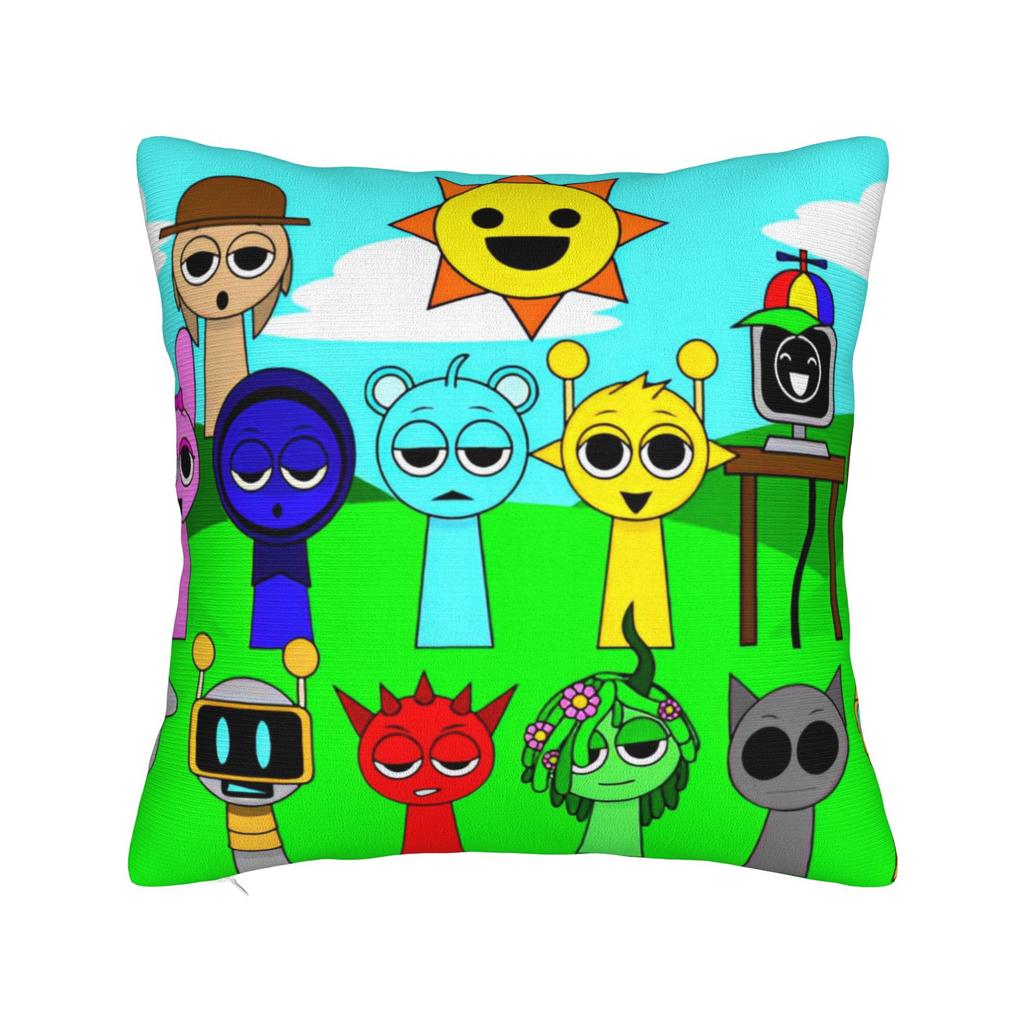 Sprunki Grey Oren Funbot Square Pillow Covers Polyester Home Beats Game Cushion Case Cool Home Decoration Pillowcase