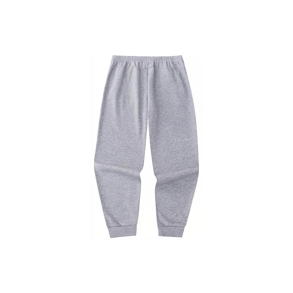 Anta Training Series Solid Color Mid Waist Fleece Cuffed Knitted Sports Pants Men Bottoms Gray 152347307-1