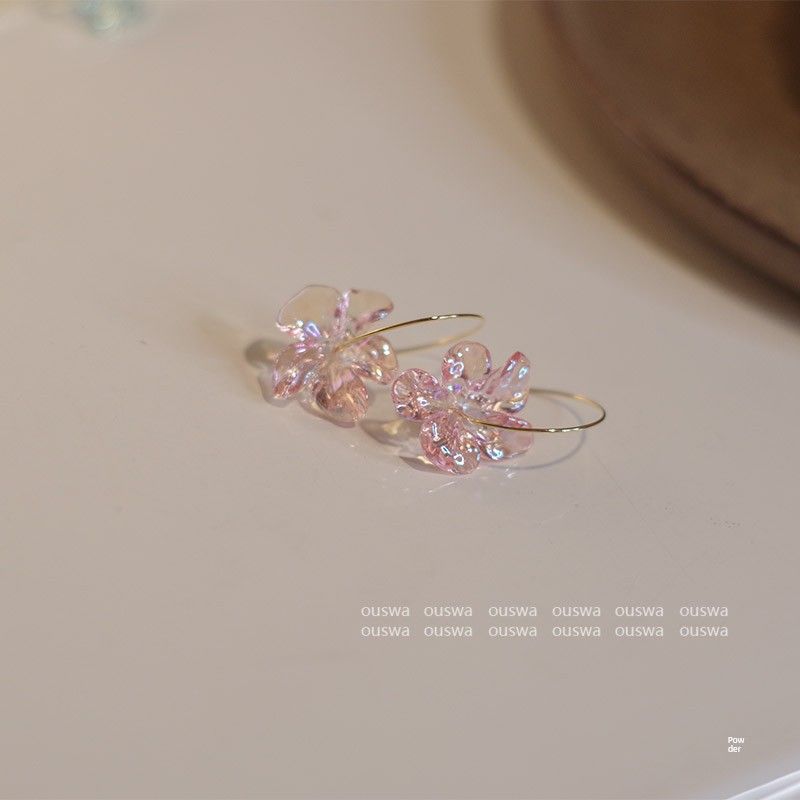 

Ouswa Earrings 6 Colors Niche Style Story Feeling Dream Flower Magic Color Ins Girly Earrings Copper Plating 14K Gold Ear Ring Fantasy Powder Floret