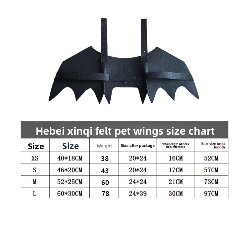 

Fashion Cat Clothes Bat Wings Funny Dog Costume Artificial Wing Pet Cosplay Prop Halloween Christmas Cat Costume Pet Products XS чёрный