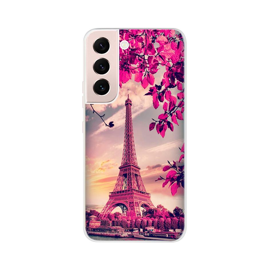 Beautiful Flower Phone Case For Samsung Galaxy S22 Pro S 22 Ultra 5G Case Cute Cat Soft Silicone TPU Cover For Samsung S22 22Pro