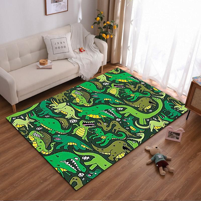 Colorful Cartoon Dinosaur Pattern Carpet for Kids Room Decor Suitable for Use As an Anti-slip for Living Room Bedroom Sofas