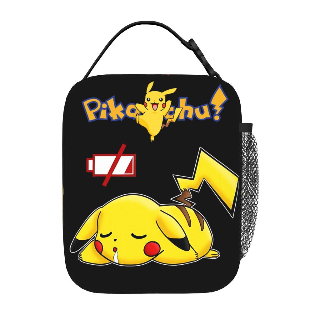 Pokemon Logo Large Capacity Thermal Insulation Lunch Bag Meal Pack Rice Bag Storage Picnic Bags Tote