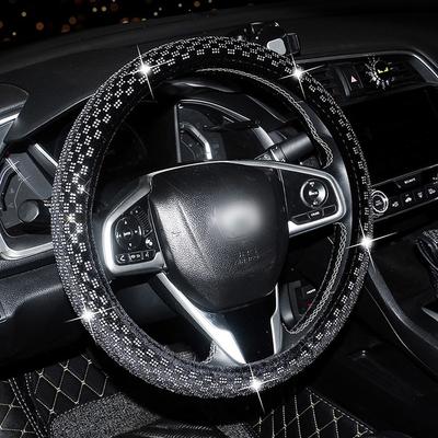 New Car Steering Wheel Cover for Girls +Car Shoulder Pads +Car Gear Set+Car Armrest Pad  Bling Car Assessoires for Woman