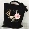 Print Canvas Bag Women's Shoulder Bag Fashion Floral Letter Ladies Hand Bags Alphabet Tote Bag
