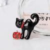 Women Halloween Cat Brooch Enamel Cat Wedding Banquet Brooch Pin Skirt Decoration