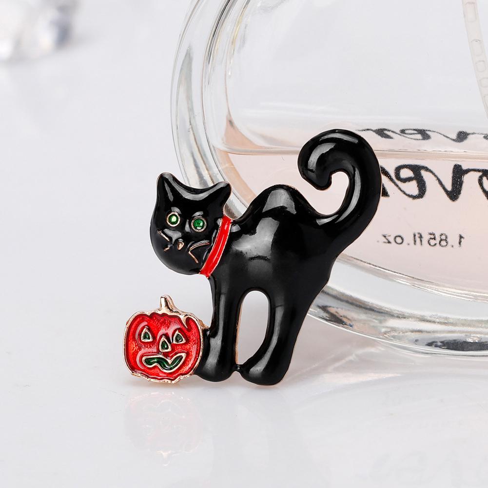 Women Halloween Cat Brooch Enamel Cat Wedding Banquet Brooch Pin Skirt Decoration