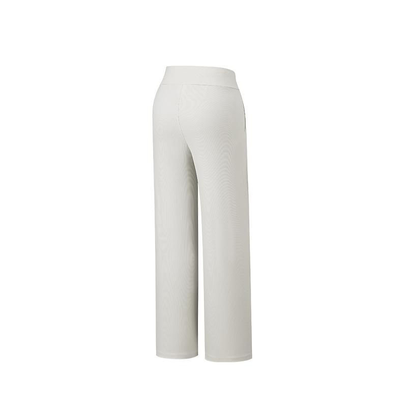 Anta Minimalist Solid Color Wide Leg Knitted Sports Pants Women bottoms Half-Summer-Gray 962627304-4