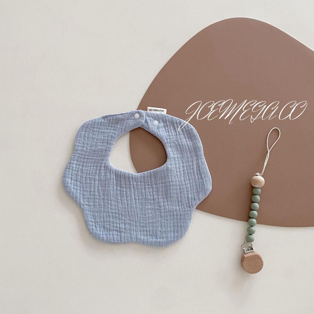 Nordischer Stil, Einfarbig, Blütenblatt-Baby-Lätzchen, Neugeboren, Sabbertuch, Reines Baumwollgarn, Sechs Lagen, Baby-Lätzchen Ins