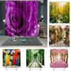 3d Shower Pattern Curtains Polyester Fabric Water Proof Curtain Bathroom Design