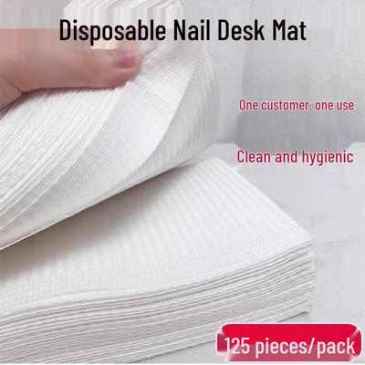 Toalha de Mesa Descartável à Prova d'Água e Manchas para Salão de Unhas Japonês - Pad de Limpeza Absorvente de Dupla Face e Apoio para Mãos