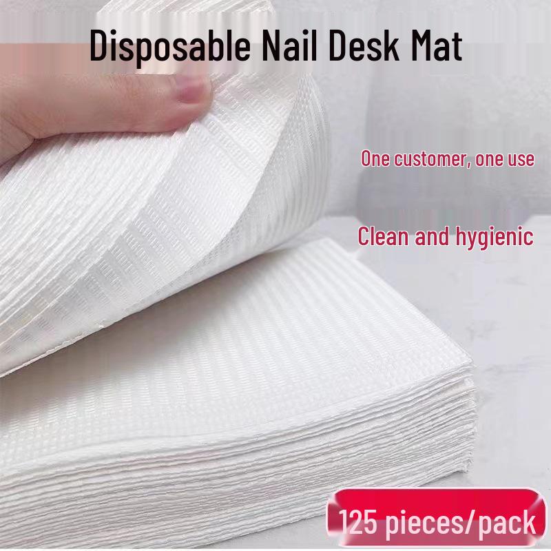 Disposable Nail Art Table Mat - Waterproof, Stain-Proof, Water-Absorbing, Double-Sided Cleaning Pad for Japanese Nail Salon.