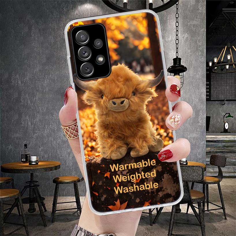 Cute Highland Cow Soft Phone Case For Samsung Galaxy A12 A22 A32 A52 A72 A02S A51 A50S A71 A70 A31 A20S Note 20 Ultra S10 A10S G