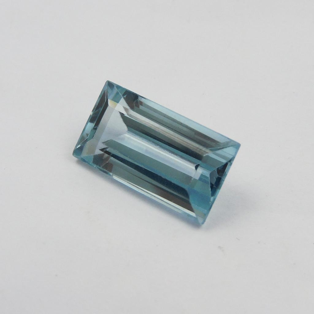 17.40 Ct Natural Baguette Cut Loose Gemstone   A++ Blue Aquamarine