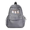Schoolbag fog gray milk grid star embroidery backpack Japanese soft sister large capacity backpack junior high school girls fresh schoolbag