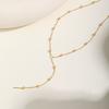 Minimalist Y-shaped Tassel Necklace for Women,Stainless Steel Bead-separated Chain Necklaces,Fashion Mother's Day Gift Jewelry