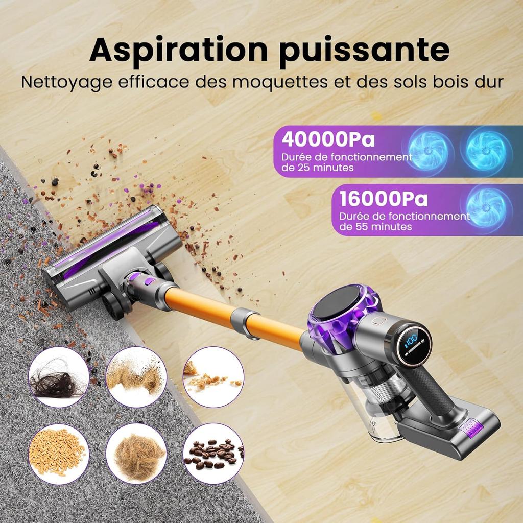 S3P Purple-gold Cordless Broom Vacuum Cleaner