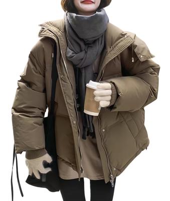 Down Padded Jacket with Short Outerwear for Fall and Loose Korean Perfect for Commuting and School [newsight] Women's Coat, Hood, Length, Winter,