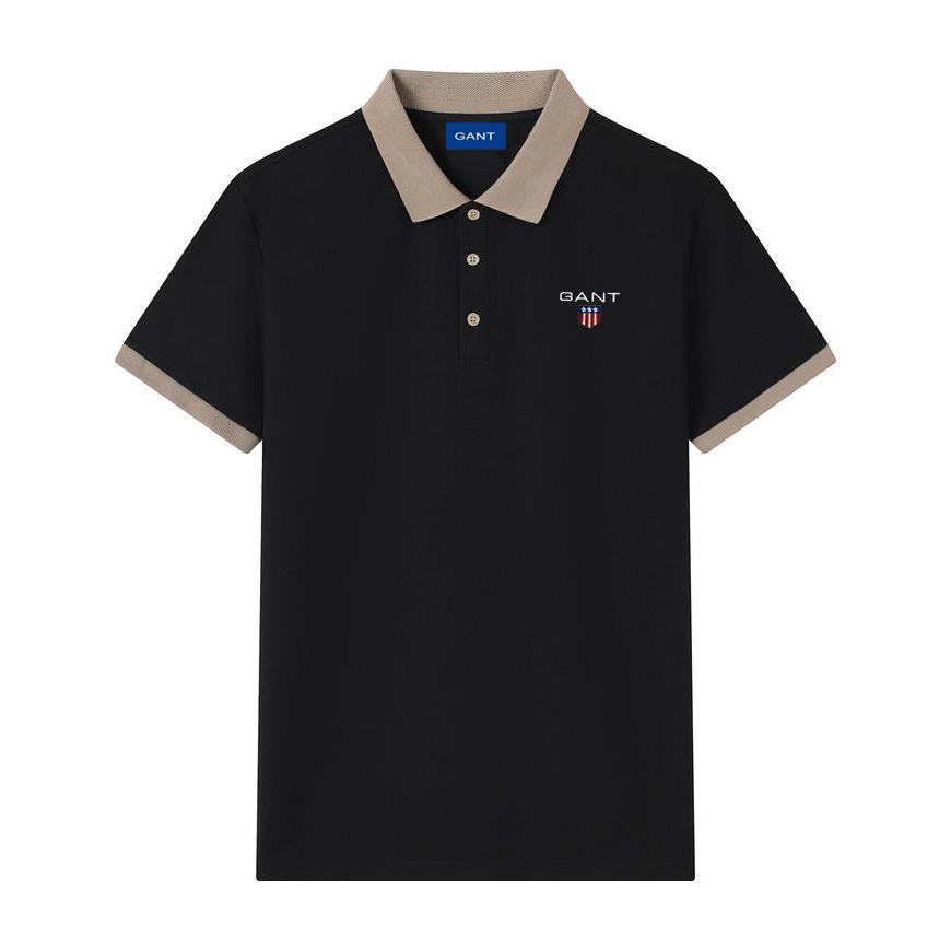 Gant 2025 Sommer Herre Ny Broderi Ensfarget Løs Hurtigtørkende Business Casual Poloskjorte