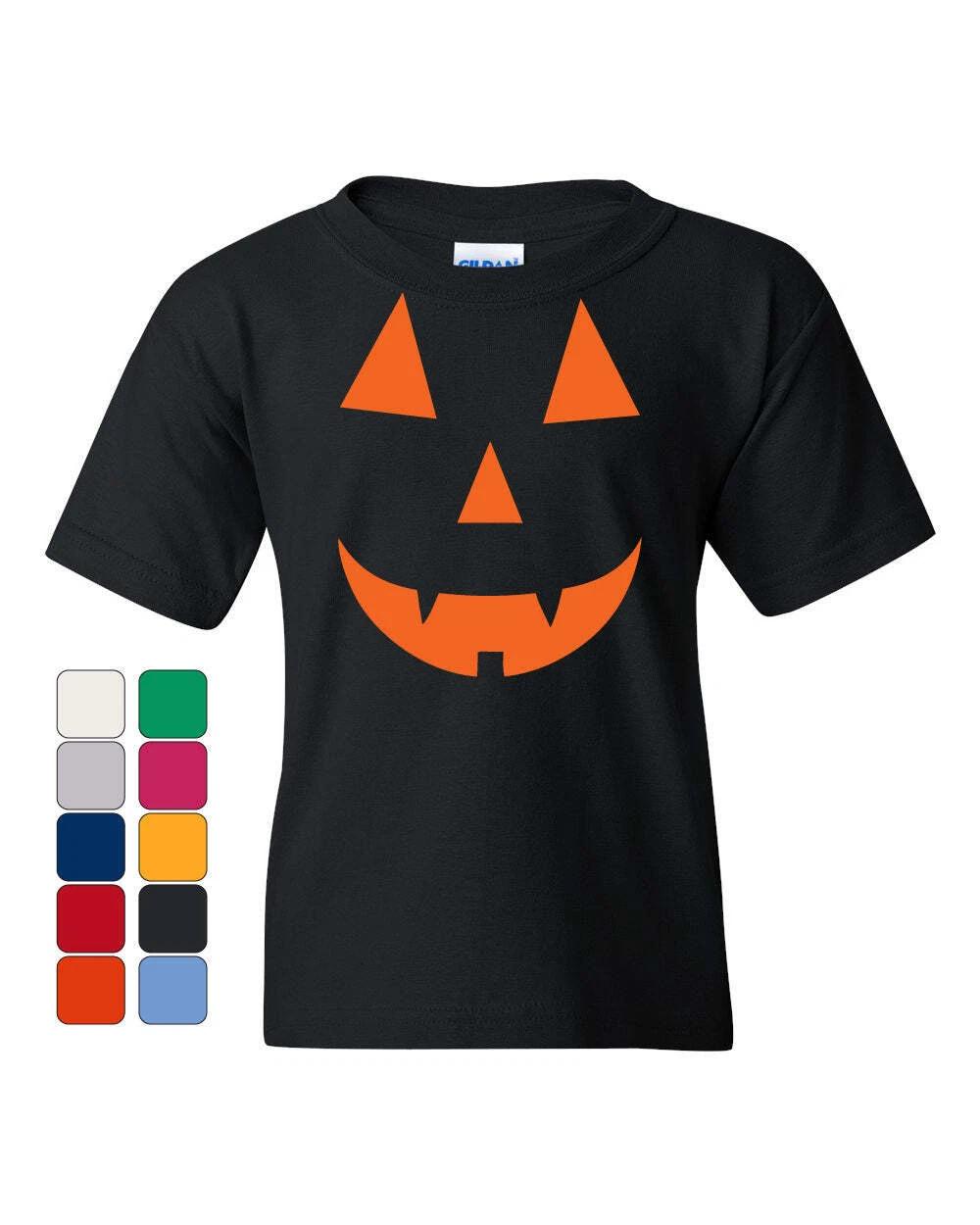 Jack O Lantern Halloween Youth kids boys T-Shirt Funny Spooky Pumpkin 130